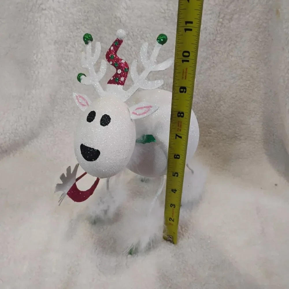 Pier 1 Glittered Metal Reindeer 11